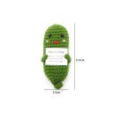 Cetriolo all'uncinetto 12,5 x 5,5 cm con ricamo per energia positiva Regalo originale Decorazione per la casa Verdura lavorata a mano 2