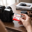 CF Compact Flash LEMIWEI 32 GB Digitalt Hukommelseskort Hvid og Rød Til Digitale Kameraer og CF Kortlæser 4