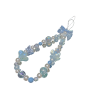 Chaine de perles pour téléphone avec perles en verre Pendentif décoratif pour mobile avec cœur, nœud, fleur et papillon Corde anti-perte 3