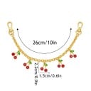 Chaîne décorative pour sac à main avec pendentifs cerises 26 cm Alliage métallique Chaîne décorative dorée pour sac à main anse courte de rechange 2