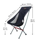 Chaise de camping pliante extérieure prolongée 98 x 92 x 48 cm Hauteur d'assise 41 cm Capacité de charge 150 kg Chaise légère et portable en tissu 2