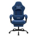 Chaise de jeu avec repose-pieds et appui-tête pour utilisateurs de 155 à 180 cm, fauteuil de bureau pivotant sur roulettes, pour jouer 3