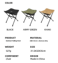 Chaise pliante légère pour extérieur 33 x 32 x 32 cm Tabouret de voyage portable Alliage d'aluminium Tissu Oxford Capacité 100 kg Camping 2