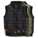 Chaleco acolchado para hombre con forro de piel interior y bolsillos con cuello de cremallera de poliéster y algodón 5