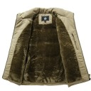 Chaleco acolchado para hombre con forro de piel sintética y bolsillos con cuello y cremallera, poliéster y elastano para senderismo, pesca y trabajo al aire libre 6