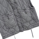 Chaleco acolchado para mujer con cuello alto y bolsillos sin mangas de poliéster gris con ajuste en la parte inferior para uso diario 4