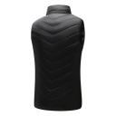 Chaleco calefactable eléctrico USB 5V/2A para hombre, color negro, con 21 zonas de calentamiento, fibra de carbono, para hombros, cuello, abdomen y espalda, 3 modos de calentamiento, impermeable. 3