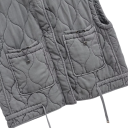 Chaleco de invierno gris para mujer con escote en O y cordón en la cintura 5