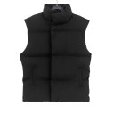 Chaleco de invierno para mujer con cuello alto y cierre de cremallera Chaleco térmico de algodón y poliéster de un solo color Chaleco elegante 24