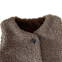 Chaleco de invierno para niños de lana de cordero con escote en V Chaleco de felpa de un solo color con botones Abrigo cálido de otoño para niños y niñas Diseño de terciopelo 3