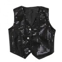 Chaleco de lentejuelas para niños y niñas disfraz de Street Dance Hip-hop en estilo brillante escote en V chaleco de algodón y nylon de un solo color para espectáculo de danza 4 Chaleco de lentejuelas para niños y niñas disfraz de Street Dance Hip-hop en estilo brillante escote en V chaleco de algodón y nylon de un solo color para espectáculo de danza 4