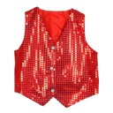 Chaleco de lentejuelas para niños y niñas disfraz de Street Dance Hip-hop en estilo brillante escote en V chaleco de algodón y nylon de un solo color para espectáculo de danza 1 Chaleco de lentejuelas para niños y niñas disfraz de Street Dance Hip-hop en estilo brillante escote en V chaleco de algodón y nylon de un solo color para espectáculo de danza 1