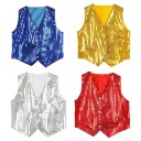 Chaleco de lentejuelas para niños y niñas disfraz de Street Dance Hip-hop en estilo brillante escote en V chaleco de algodón y nylon de un solo color para espectáculo de danza 3 Chaleco de lentejuelas para niños y niñas disfraz de Street Dance Hip-hop en estilo brillante escote en V chaleco de algodón y nylon de un solo color para espectáculo de danza 3