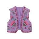 Chaleco de mujer con estampado floral V148 4
