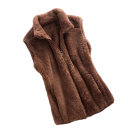 Chaleco de mujer de forro polar con cuello alto y cremallera sin mangas de poliéster algodón rojo material cálido para uso diario 6
