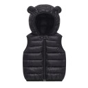 Chaleco de plumas para niños con capucha y orejas Chaqueta de algodón cálida para otoño e invierno para bebés y niñas Chaleco 2