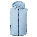 Chaleco deportivo con capucha para hombre, ligero, impermeable, con cremallera y bolsillos, sin mangas para correr al aire libre. 4