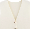 Chaleco elegante de mujer con botones Top de un solo color con escote en V Accesorio estiloso para blusas y camisetas Varios colores Poliéster 9