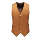 Chaleco elegante para hombres con botones, bolsillos y bolsillo en el pecho Chaleco de vestir de un solo color Varios colores Estilo 22