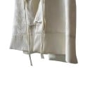 Chaleco jacquard femenino de estilo chino con cuello alzado y botones decorativos de nudos con largas cintas y aberturas en los lados 10