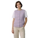 Chaleco ligero de plumas para mujer de otoño con cierre de presión a lo largo de toda la longitud con acolchado horizontal y escote redondo sin cuello 4
