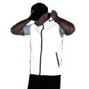 Chaleco reflectante para hombre con cremallera y bolsillos de cremallera de poliéster gris para correr, ciclismo, senderismo y actividades al aire libre diarias 3