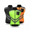Chaleco Reflectante para Motocicleta Unisex Sin Mangas Con Cremallera y Bolsillo en el Pecho Poliéster Chaleco con Rayas Reflectantes 7