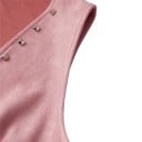 Chaleco western de ante para mujer con flecos largos y tachuelas metálicas a lo largo de los bordes frontales con parte delantera abierta 16