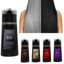 Champú colorante natural para cabello 200 ml Para hombres y mujeres Aplicación rápida Cobertura de canas Sin químicos Hidratación Nutrición Brillo 4