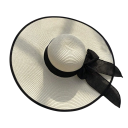 Chapeau de plage en paille pour femmes 56–60 cm avec large bord et nœud Protection estivale contre le soleil Chapeau de soleil élégant 1