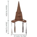Chapeau de sorcier en cuir 43x33x37,5 cm chapeau de tri cosplay de film Halloween accessoires de costume pour hommes et femmes 2