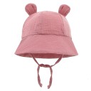 Chapeau en coton pour enfants avec oreilles et lien de serrage Circonférence de tête 35–39 cm Visière 27 cm Profondeur 11 cm Chapeau pour bébé 3–12 mois 5