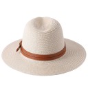 Chapeau en paille avec double bande 3
