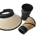 Chapeau en paille cylindrique avec protection UV 57–60 cm Chapeau de soleil extérieur pour adultes Style décontracté Protection solaire 10