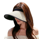 Chapeau en paille cylindrique avec protection UV 57–60 cm Chapeau de soleil extérieur pour adultes Style décontracté Protection solaire 11