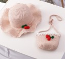 Chapeau en paille pour fille et sac à main 3