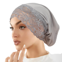 Chapeau hidjab avec bord en dentelle pour femmes en polyester pour un usage quotidien et pour couvrir les cheveux sous le foulard 5