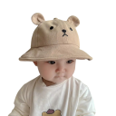 Chapéu de algodão para crianças com orelhas de ursinho Circunferência da cabeça 45–48 cm Gorro para bebés de 3–18 meses Chapéu 6