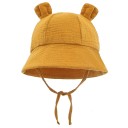 Chapéu de algodão para crianças com orelhas e atilho Circunferência da cabeça 35–39 cm Visor 27 cm Profundidade 11 cm Chapéu de bebé 3–12 10