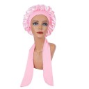 Chapéu de dormir em satin para senhora com faixa 7