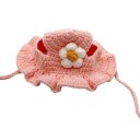 Chapéu de malha para gato com flor Tamanho S Chapéu para animais de estimação até 2,5 kg Chapéu de croché para gatos 1