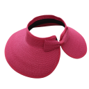 Chapéu de palha dobrável de verão para mulher 54–58 cm Com aba larga e laço Proteção UV Chapéu de praia Sem parte superior Primavera 25