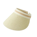 Chapéu de palha feminino de verão 46–56 cm Viseira 12 cm Ajustável leve respirável contra o sol Acessório de praia 7