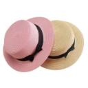 Chapéu de palha feminino de verão com laço 56–58 cm Proteção solar Chapéu de praia casual para mulheres Acessório de verão 5