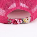 Chapéu de senhora com estampado de flores de rosas e parte de trás em rede Chapéu de verão arejado com tamanho ajustável e pala curva 8