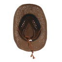 Chapéu de sol vintage estilo cowboy 55–58 cm Chapéu de palha unissexo Estilo étnico Proteção UV Chapéu de praia À prova de vento Acessório 5