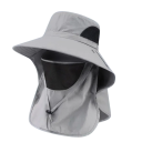 Chapéu de verão largo com aba de 10 cm 56–60 cm Proteção respirável para o pescoço e rosto Proteção UV Proteção solar Camping 3