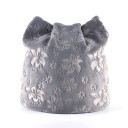 Chapéu feminino com orelhas de gato para a primavera e outono Padrão floral em relevo Aspeto de veludo suave Acrílico Perímetro de cabeça 56 6
