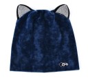 Chapéu feminino elegante com orelhas de gato Pedras brilhantes nas orelhas Aparência de veludo Material de algodão Perímetro de cabeça 56 a 11
