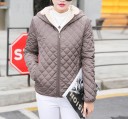 Chaqueta acolchada de mujer con pelo -J2344 1